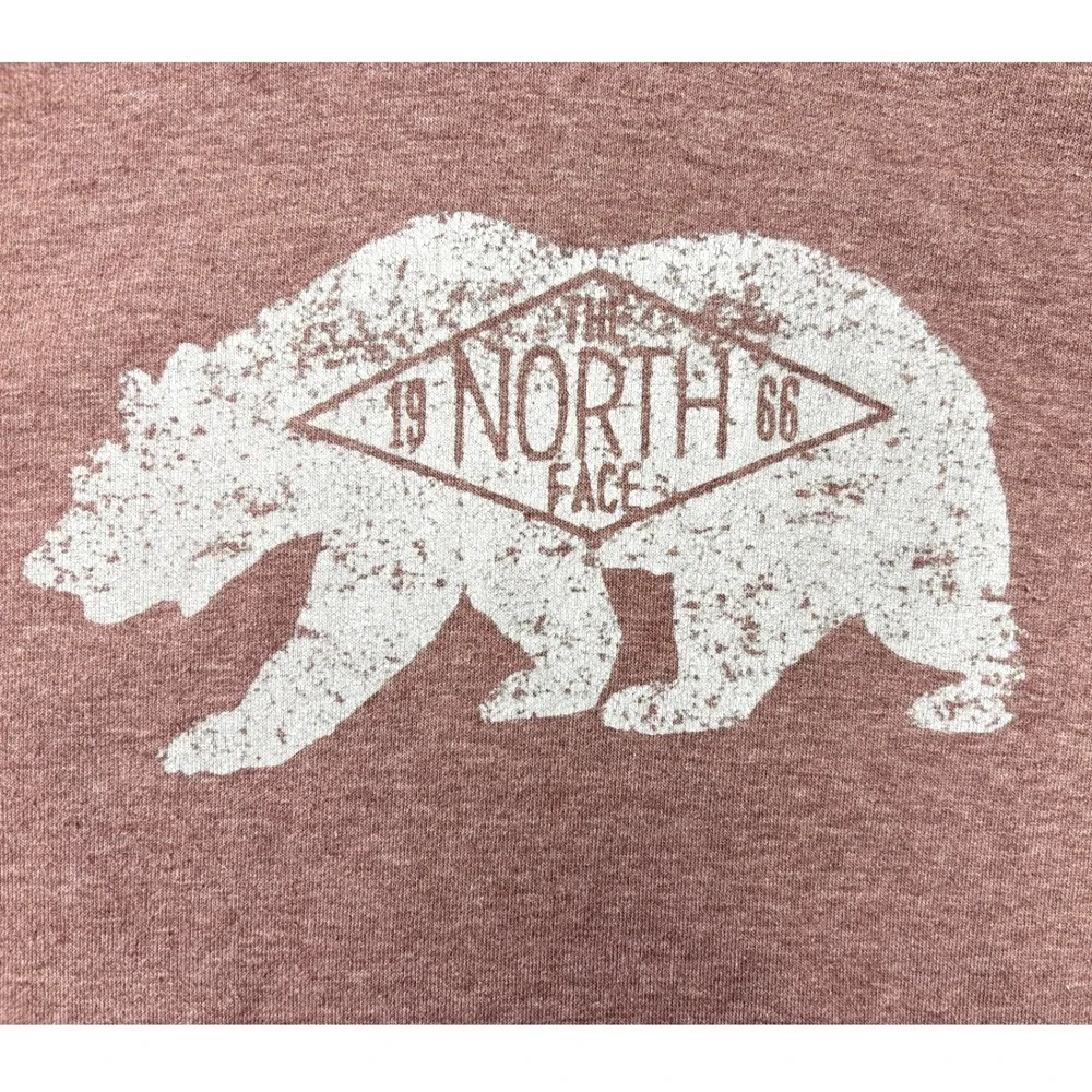 The North Face Mens California Bear Hoodie Maroon Burgundy Pullover Large‎ L